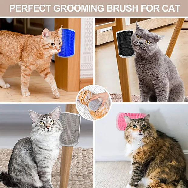 Cat Self Groomer With Catnip Soft Cats Wall Corner Massage