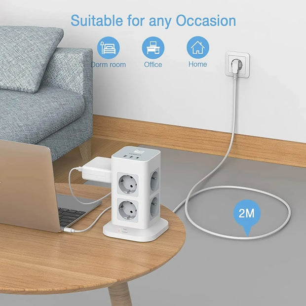 11-in-1 Power Tower with USB-C & Surge Protection Umar Khan €49.67