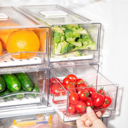 Stackable Refrigerator Organizer Bins, Reusable Fridge Drawer Organizer in Home Kitchen, Restaurant | UMAR KHAN