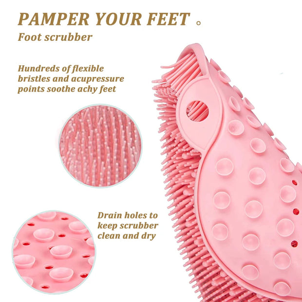 Silicone Rub Back Brush Bathroom Non-slip Wash Foot Pad Massage Shower Mat