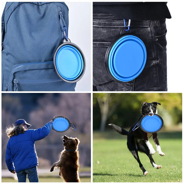 Collapsible Pet Silicone Dog Food Water Bowl Outdoor Camping Travel Portable Folding Pet Supplies