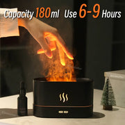 Diffuser Air Humidifier Ultrasonic Cool Led Essential Oil Flame Lamp