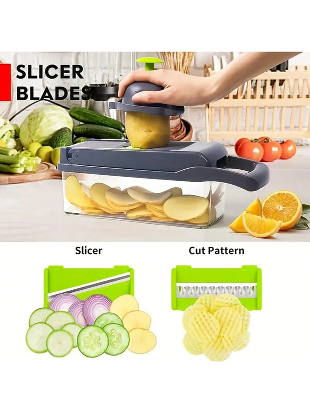 14pcs/16pcs Vegetable Chopper, Multifunctional Fruit Slicer