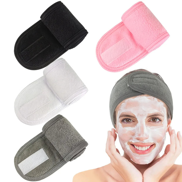 Adjustable Head Band Wide Hairband Yoga Spa Bath Shower Makeup Wash Face Cosmetic Headband for Women Ladies Make Up Accessories