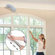 Telescoping Microfiber Duster with Stainless Steel Extension Pole Cleaner for Ceiling Fan Lamps Chandelier Blind Wall Cobweb