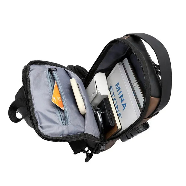 Men Multifunction Anti Theft USB Shoulder Bag Crossbody Travel Sling chest Bag