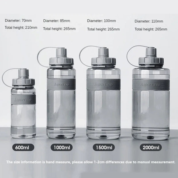 2L Large Capacity water bottle with straw