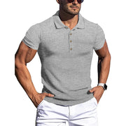 New Summer Polo shirt for Men Solid Elasticity Short Sleeve