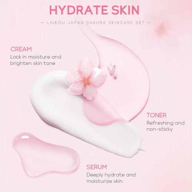 Sakura Skincare Oil Control Facial Cleaner Face Serum Face Cream Fade Dark Circles Eye Cream Face Care Products